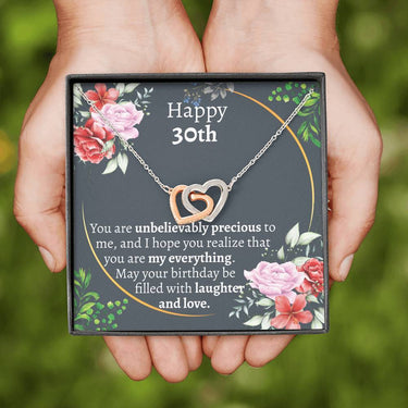 Daughter 30th Birthday Interlocking Hearts Necklace - Love You This Much